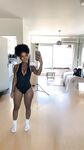 Cute Ebony Girl with an Ass to Die for Sticks Her Tongue Out in the Nude