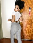 Cute Ebony Girl with an Ass to Die for Sticks Her Tongue Out in the Nude