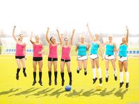 Teenage Female Soccer Team Strips on the Field After Practice and Poses Naked