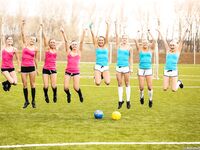 Teenage Female Soccer Team Strips on the Field After Practice and Poses Naked