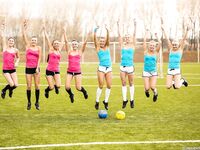 Teenage Female Soccer Team Strips on the Field After Practice and Poses Naked