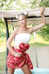 Beautiful Blonde Teen Nana Gets Naked On A Bench Swing While Wearing A Choker