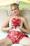 Beautiful Blonde Teen Nana Gets Naked On A Bench Swing While Wearing A Choker