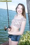 Sweet Teen Elena Koshka Uncovers Her Tiny Breasts While Fishing From Shore