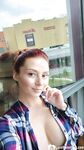 Gorgeous Redhead Shows Off Her Big Tits & Her Tattoos While Taking Nudes
