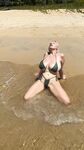 Natural Blonde Sigal Blonde Models Bikinis in the Pool and at the Beach Too