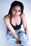 Petite Ebony Teen Removes Her Ripped Jeans After Uncovering Firm Tits